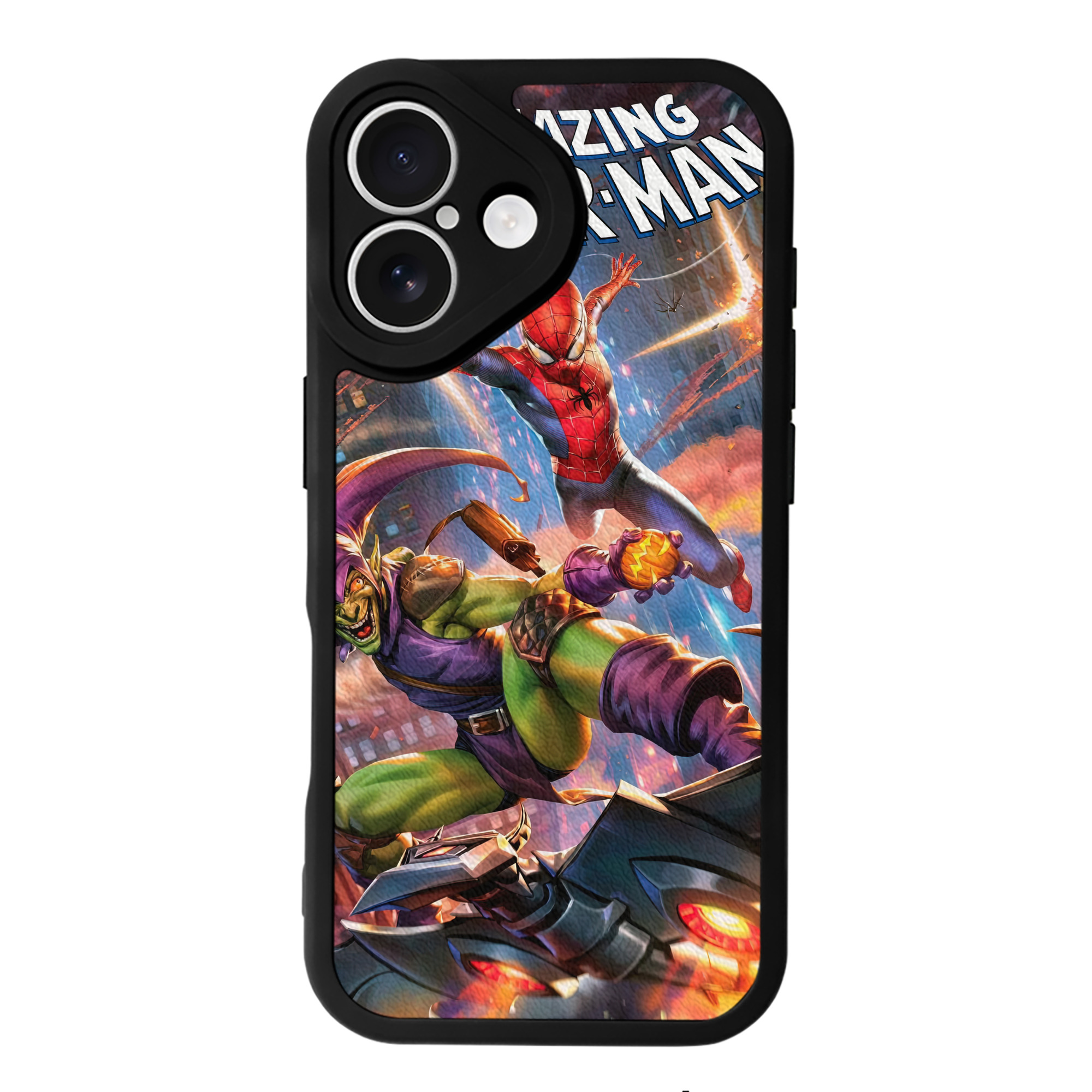Spider Man スパイダーマン 【iPhone 16シリーズ対応】シリコンスマホケース（レザー調） 材質：シリコン